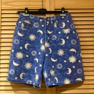 🌞 vintage sun and moon denim high waisted shorts - S-M
